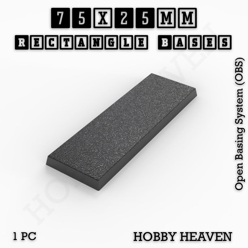Rectangle Bases Range Sizes - 75x30mm to 125x40mm Medium Sizes 3d Print Full Range Tabletop Games