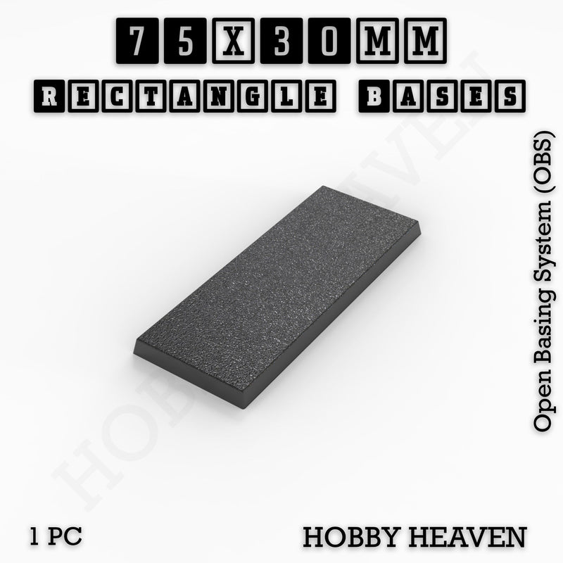 Rectangle Bases Range Sizes - 75x30mm to 125x40mm Medium Sizes 3d Print Full Range Tabletop Games