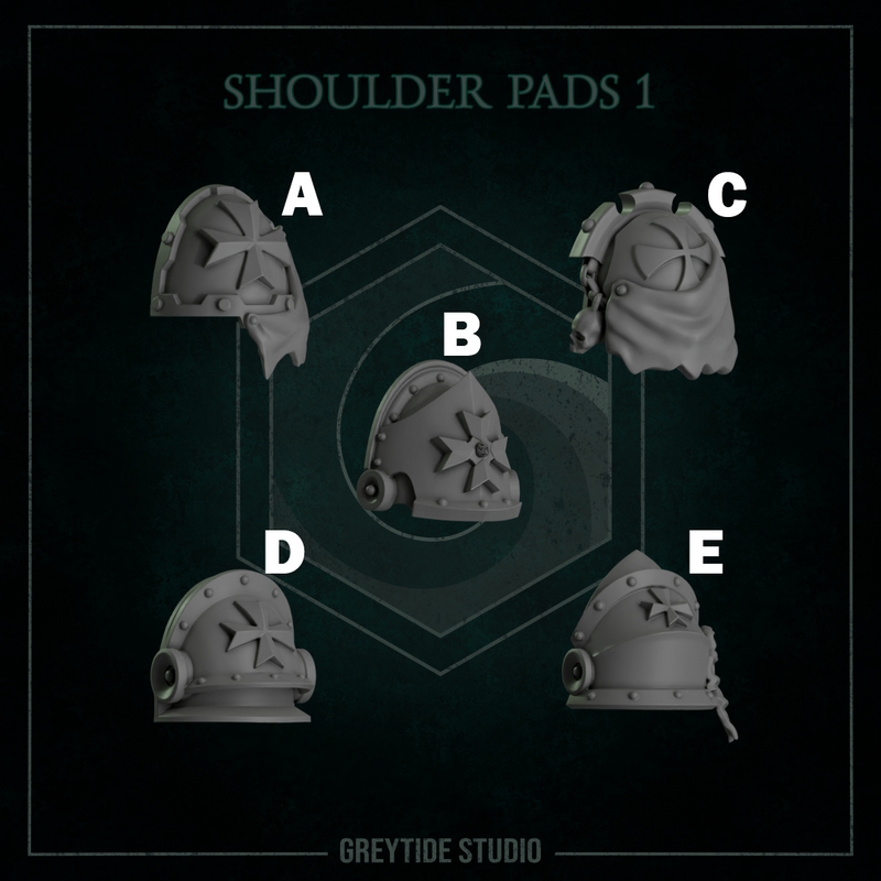 Shoulder Pads Pack 1 | Eternal Pilgrims | Conversion Bits For 28mm 32mm Sci-fi Marines