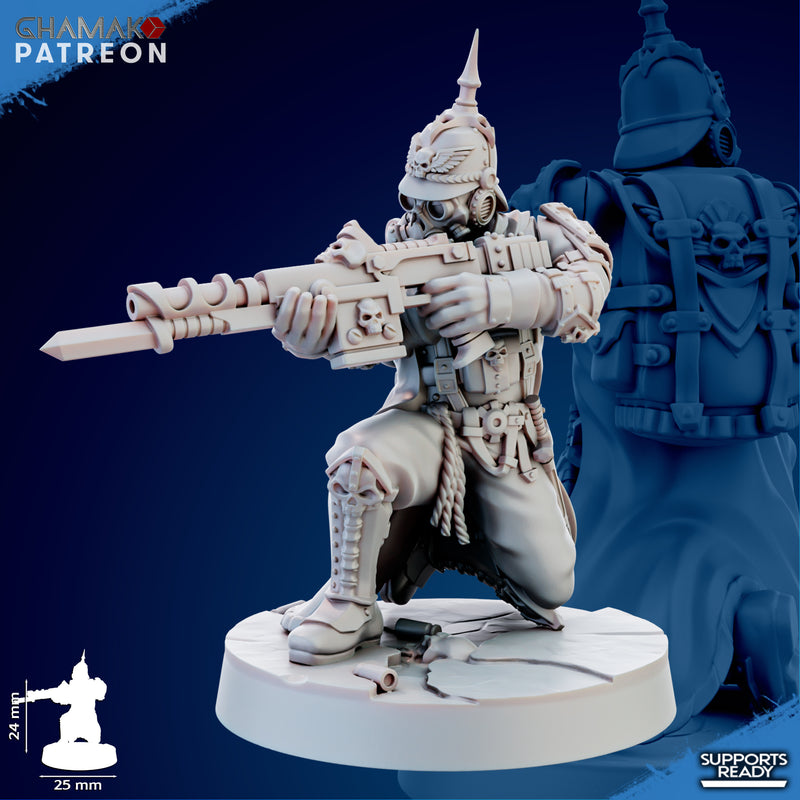Trencher Infantry Miniatures | Imperial Soldiers | Grimdark Proxy Miniature | Ghamak