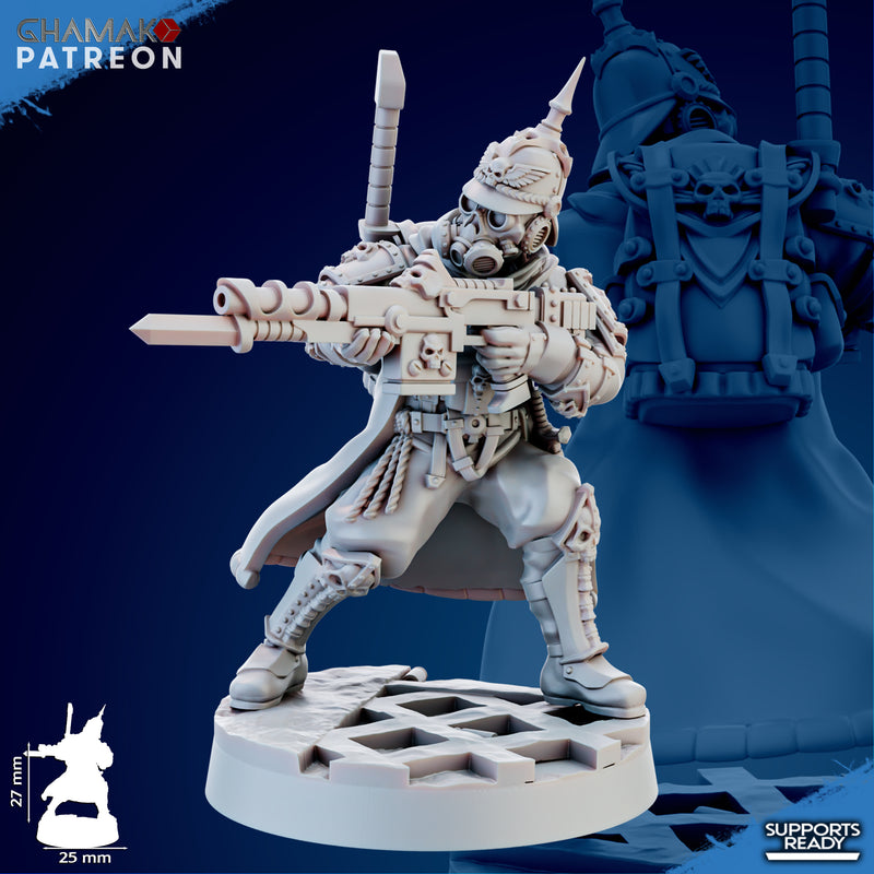 Trencher Infantry Miniatures | Imperial Soldiers | Grimdark Proxy Miniature | Ghamak