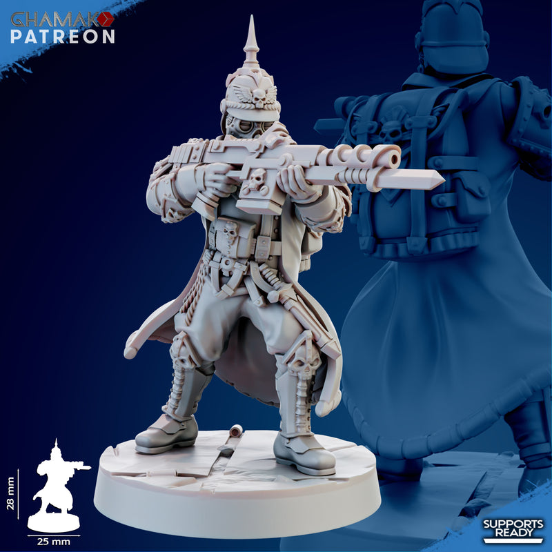 Trencher Infantry Miniatures | Imperial Soldiers | Grimdark Proxy Miniature | Ghamak