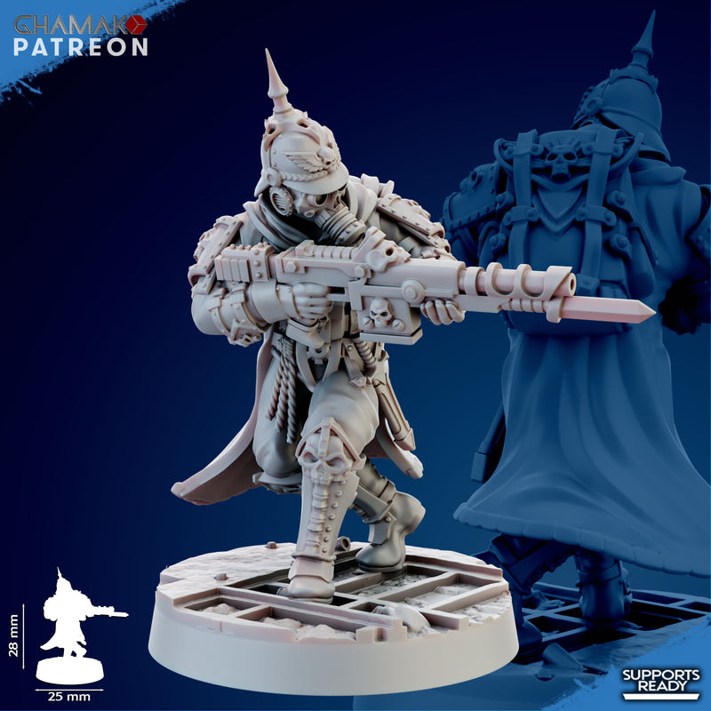 Trencher Infantry Miniatures | Imperial Soldiers | Grimdark Proxy Miniature | Ghamak