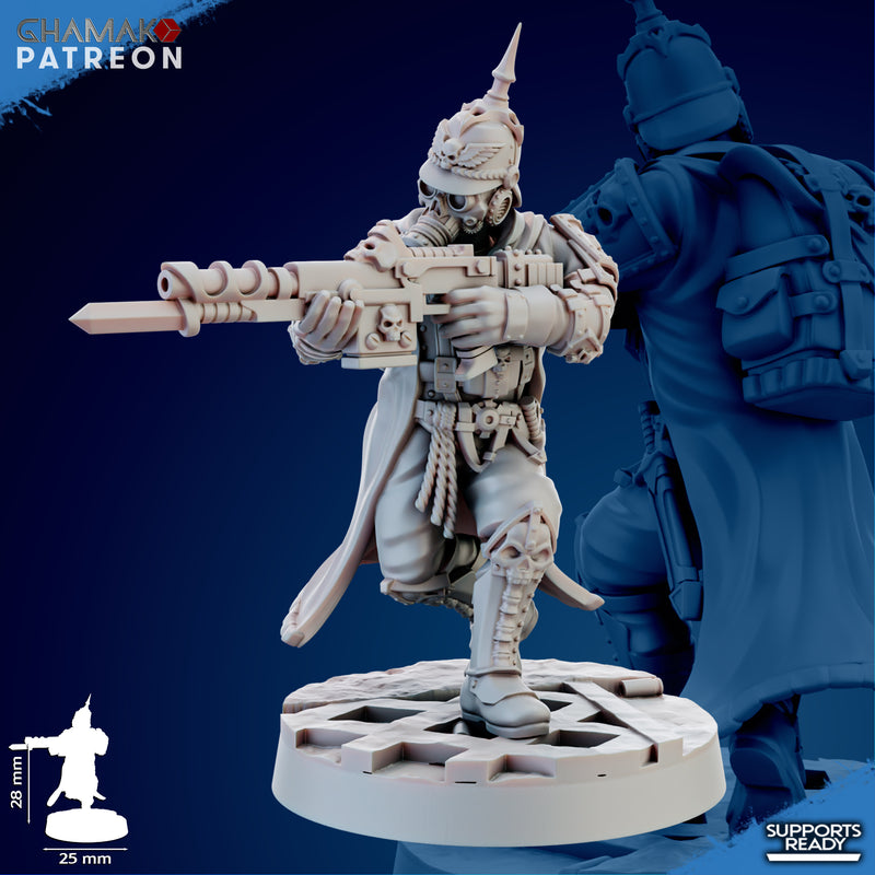 Trencher Infantry Miniatures | Imperial Soldiers | Grimdark Proxy Miniature | Ghamak