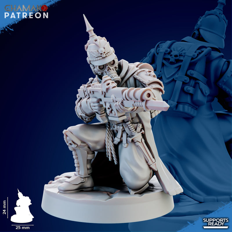 Trencher Infantry Miniatures | Imperial Soldiers | Grimdark Proxy Miniature | Ghamak