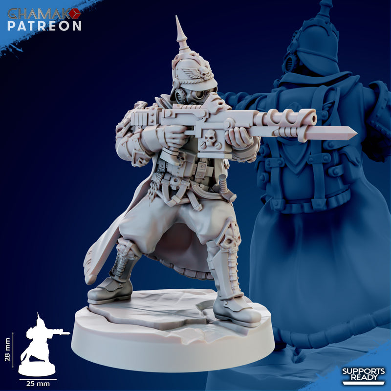Trencher Infantry Miniatures | Imperial Soldiers | Grimdark Proxy Miniature | Ghamak