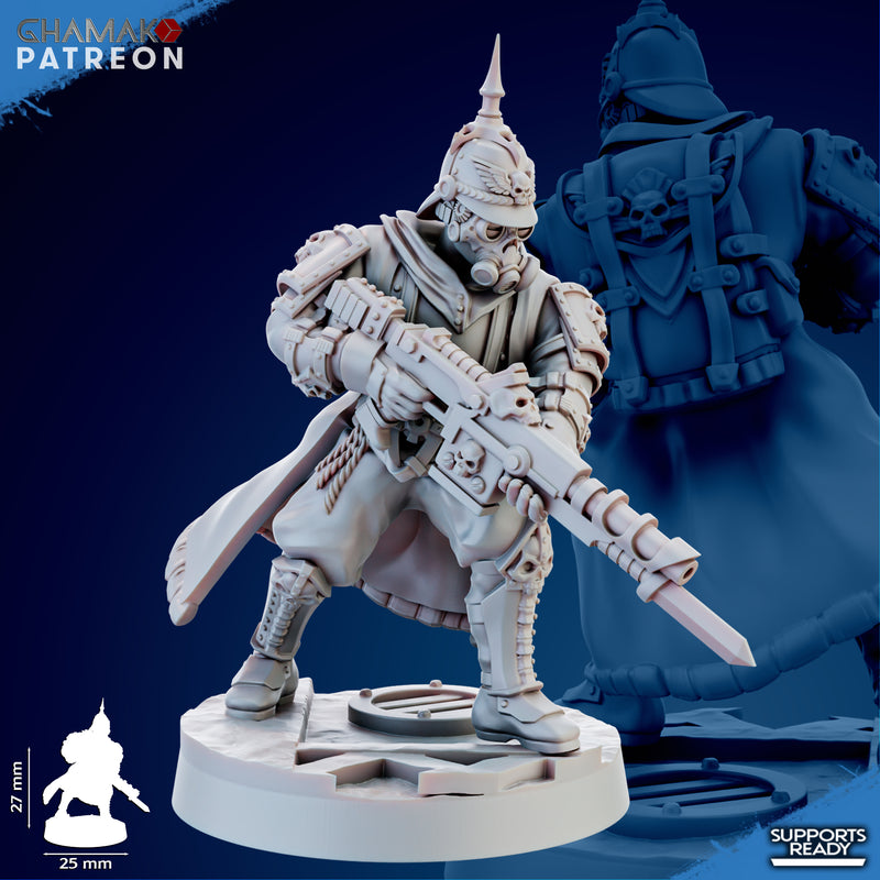 Trencher Infantry Miniatures | Imperial Soldiers | Grimdark Proxy Miniature | Ghamak