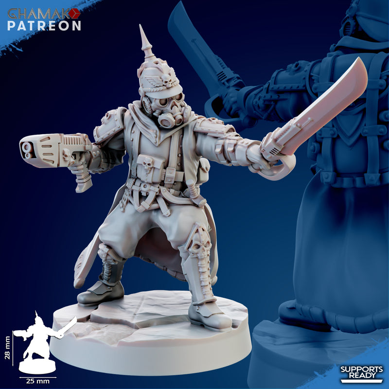 Trencher Infantry Miniatures | Imperial Soldiers | Grimdark Proxy Miniature | Ghamak