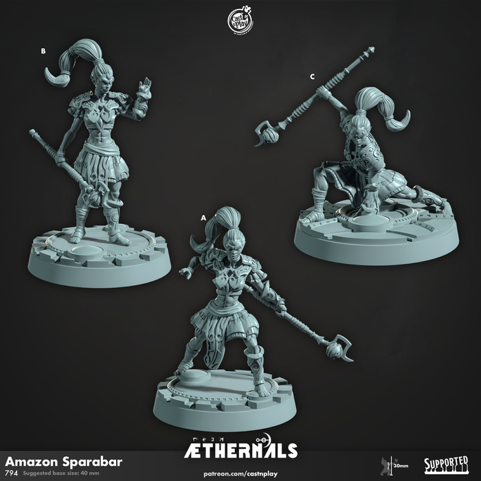 Amazon Sparabar Miniatures | Aethernals | Fantasy Miniature | Cast n Play
