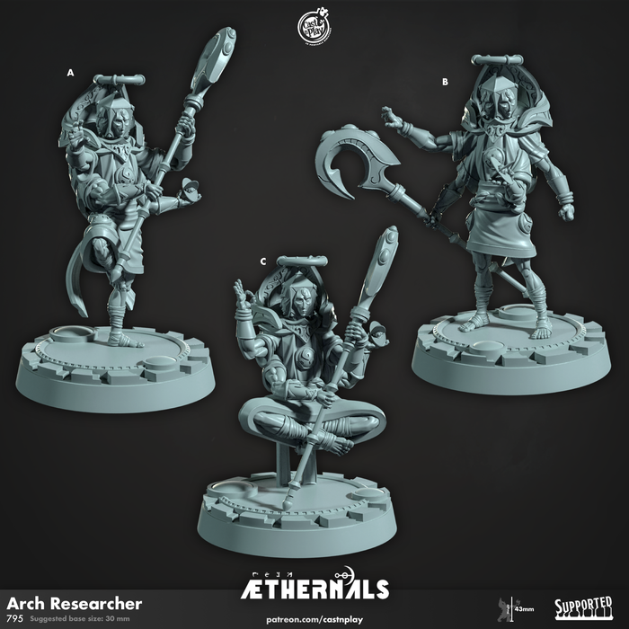 Arch Researcher Miniatures | Aethernals | Fantasy Miniature | Cast n Play