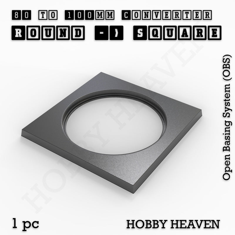 Round to Square Bases Shape and Size Converters 3d Print Full Range