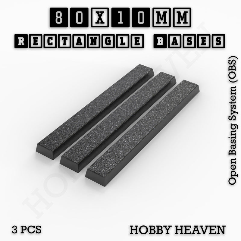 Rectangle Bases Range Sizes - 75x30mm to 125x40mm Medium Sizes 3d Print Full Range Tabletop Games