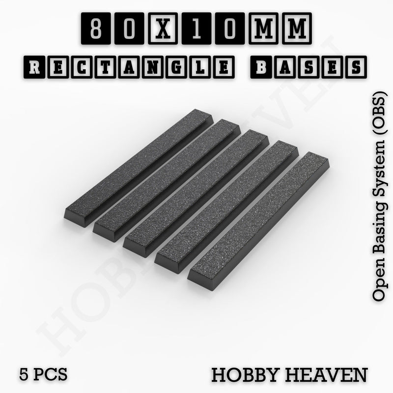 Rectangle Bases Range Sizes - 75x30mm to 125x40mm Medium Sizes 3d Print Full Range Tabletop Games
