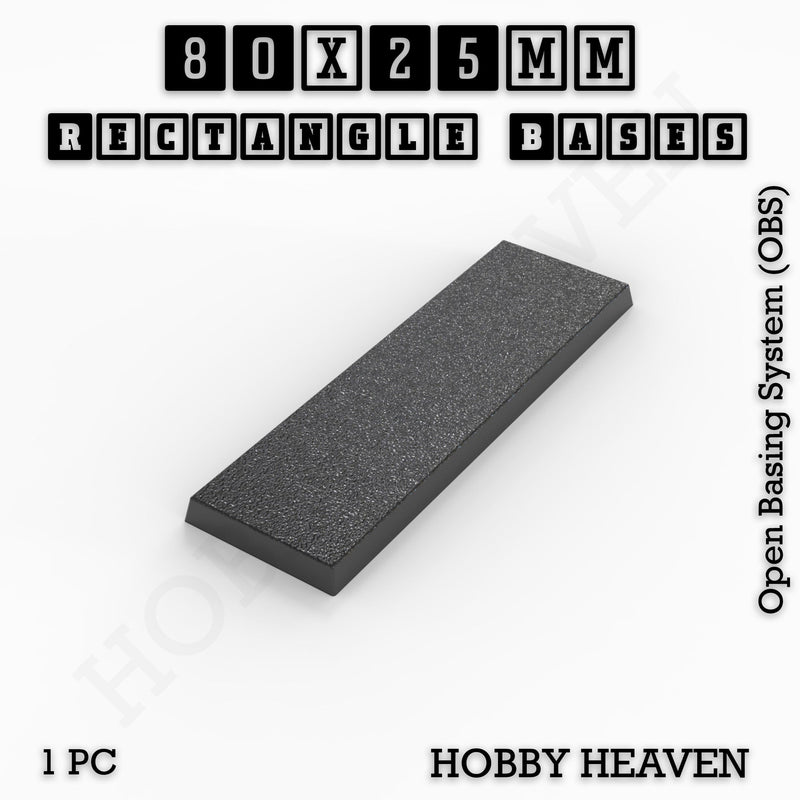 Rectangle Bases Range Sizes - 75x30mm to 125x40mm Medium Sizes 3d Print Full Range Tabletop Games