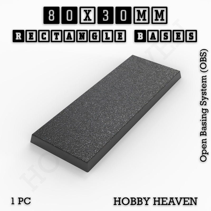 Rectangle Bases Range Sizes - 75x30mm to 125x40mm Medium Sizes 3d Print Full Range Tabletop Games