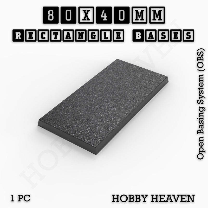Rectangle Bases Range Sizes - 75x30mm to 125x40mm Medium Sizes 3d Print Full Range Tabletop Games