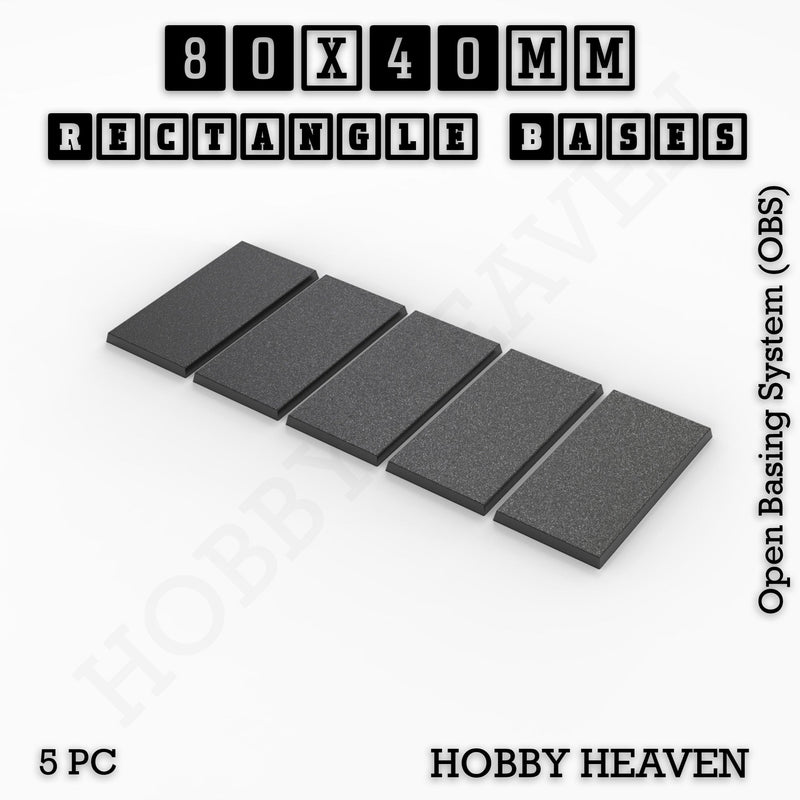 Rectangle Bases Range Sizes - 75x30mm to 125x40mm Medium Sizes 3d Print Full Range Tabletop Games