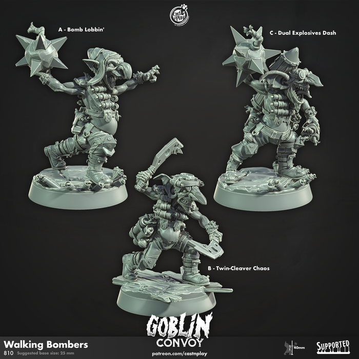 Walking Bombers | The Goblin Convoy | Fantasy Miniature | Cast n Play