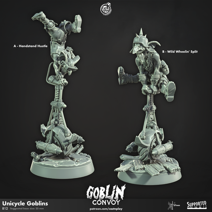 Unicycle Goblins | The Goblin Convoy | Fantasy Miniature | Cast n Play