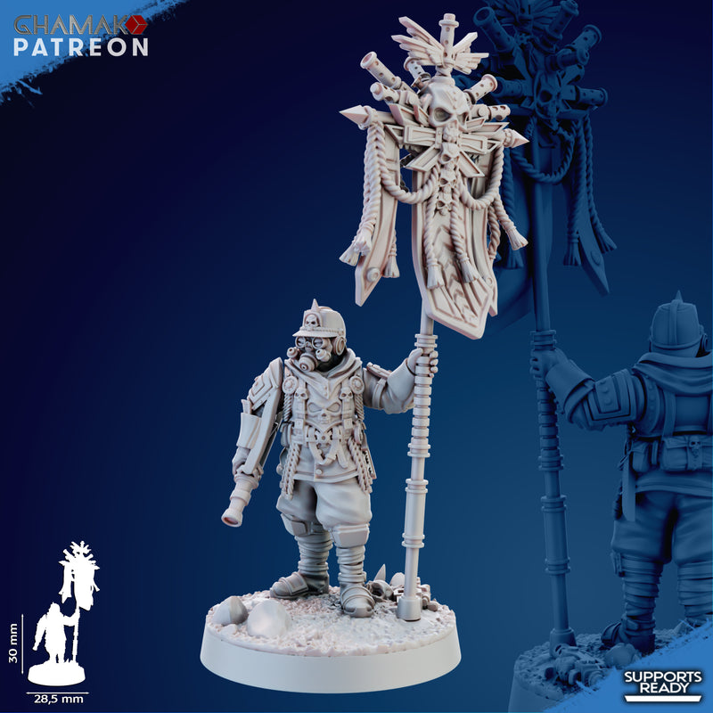 Trencher Command Miniatures | Imperial Soldiers | Grimdark Proxy Miniature | Ghamak