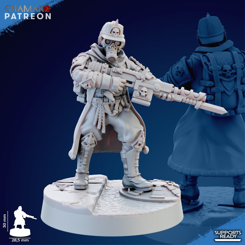 Trencher Command Miniatures | Imperial Soldiers | Grimdark Proxy Miniature | Ghamak