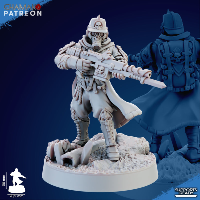 Trencher Command Miniatures | Imperial Soldiers | Grimdark Proxy Miniature | Ghamak