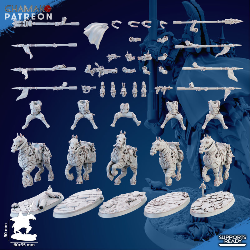 Trencher Blitz Cavalry Miniatures | Imperial Soldiers | Grimdark Proxy Miniature | Ghamak