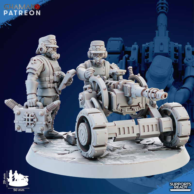 Trencher Heavy Weapon Miniatures | Imperial Soldiers | Grimdark Proxy Miniature | Ghamak