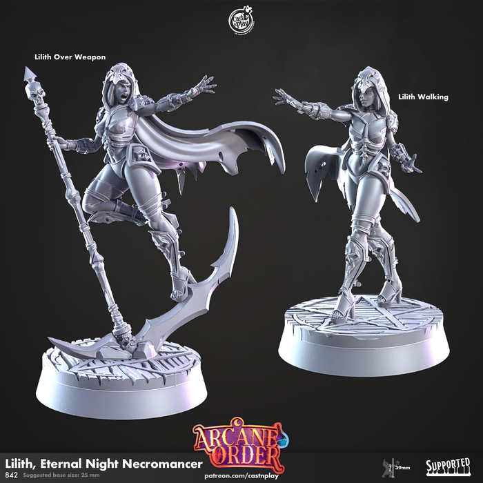 Lilith Eternal Night Necromancer | Arcane Order | Fantasy Miniature | Cast n Play