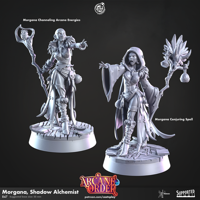 Mage Morgana Shadow Alchemist | Arcane Order | Fantasy Miniature | Cast n Play