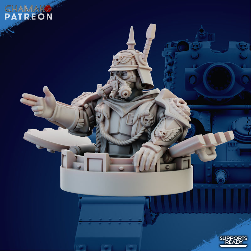 Trencher Iron Korps Tank Crew Miniatures | Imperial Soldiers | Grimdark Proxy Miniature | Ghamak