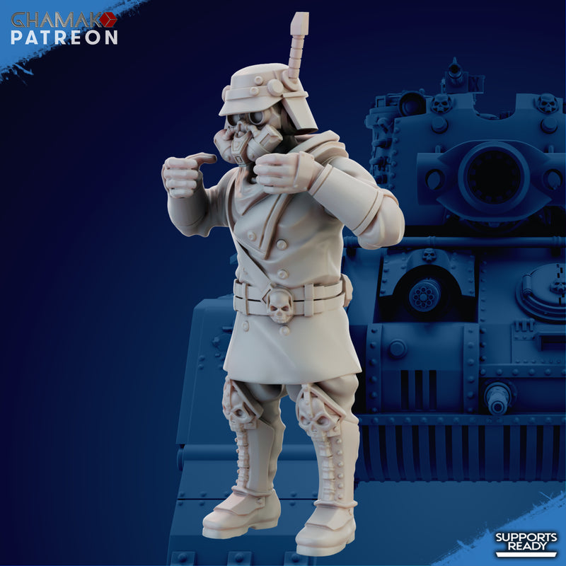 Trencher Iron Korps Tank Crew Miniatures | Imperial Soldiers | Grimdark Proxy Miniature | Ghamak