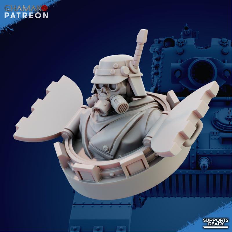 Trencher Iron Korps Tank Crew Miniatures | Imperial Soldiers | Grimdark Proxy Miniature | Ghamak