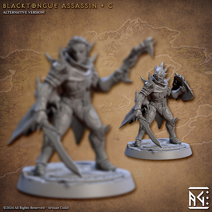 Assassin C (Alt) | Blacktongue Assassins | Fantasy D&D Miniature | Artisan Guild