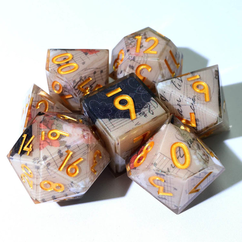 Sonnet of Thorns | Sharp Edge Dice | Resin | 7 Piece Set