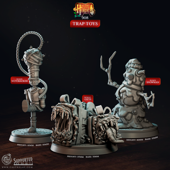 Trap Toy Miniatures | Holiday Horde | Fantasy Miniature | Cast n Play