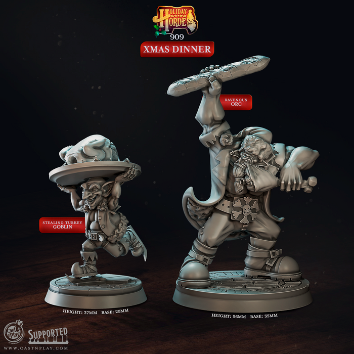 Xmas Dinner Miniatures | Holiday Horde | Fantasy Miniature | Cast n Play