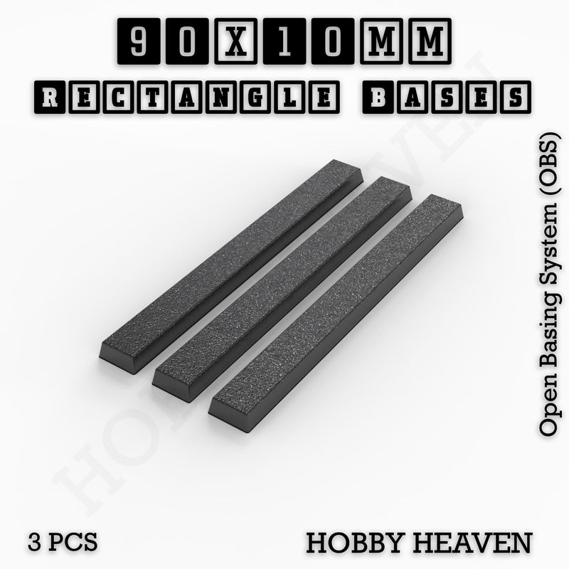Rectangle Bases Range Sizes - 75x30mm to 125x40mm Medium Sizes 3d Print Full Range Tabletop Games