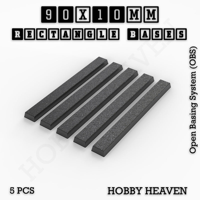 Rectangle Bases Range Sizes - 75x30mm to 125x40mm Medium Sizes 3d Print Full Range Tabletop Games