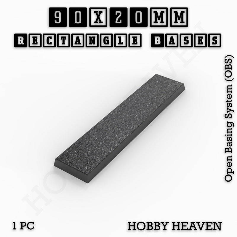 Rectangle Bases Range Sizes - 75x30mm to 125x40mm Medium Sizes 3d Print Full Range Tabletop Games