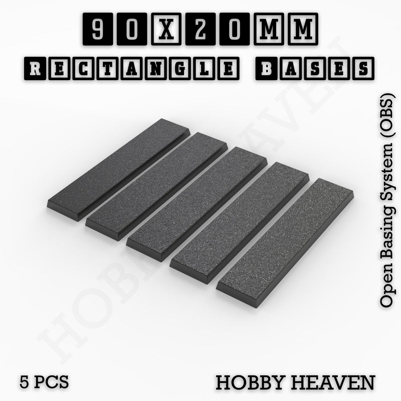 Rectangle Bases Range Sizes - 75x30mm to 125x40mm Medium Sizes 3d Print Full Range Tabletop Games