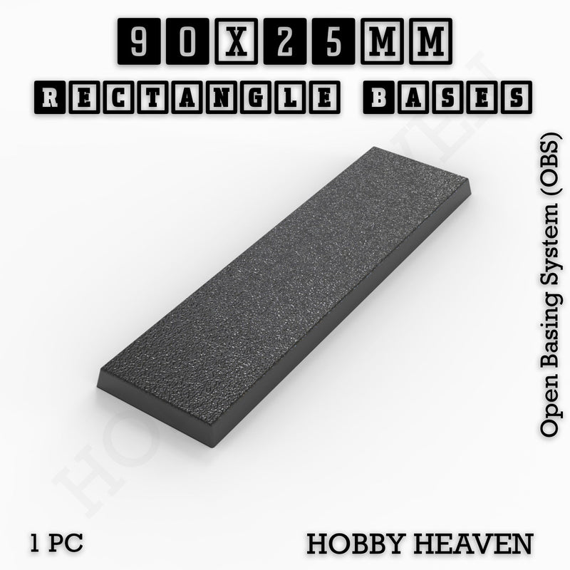 Rectangle Bases Range Sizes - 75x30mm to 125x40mm Medium Sizes 3d Print Full Range Tabletop Games