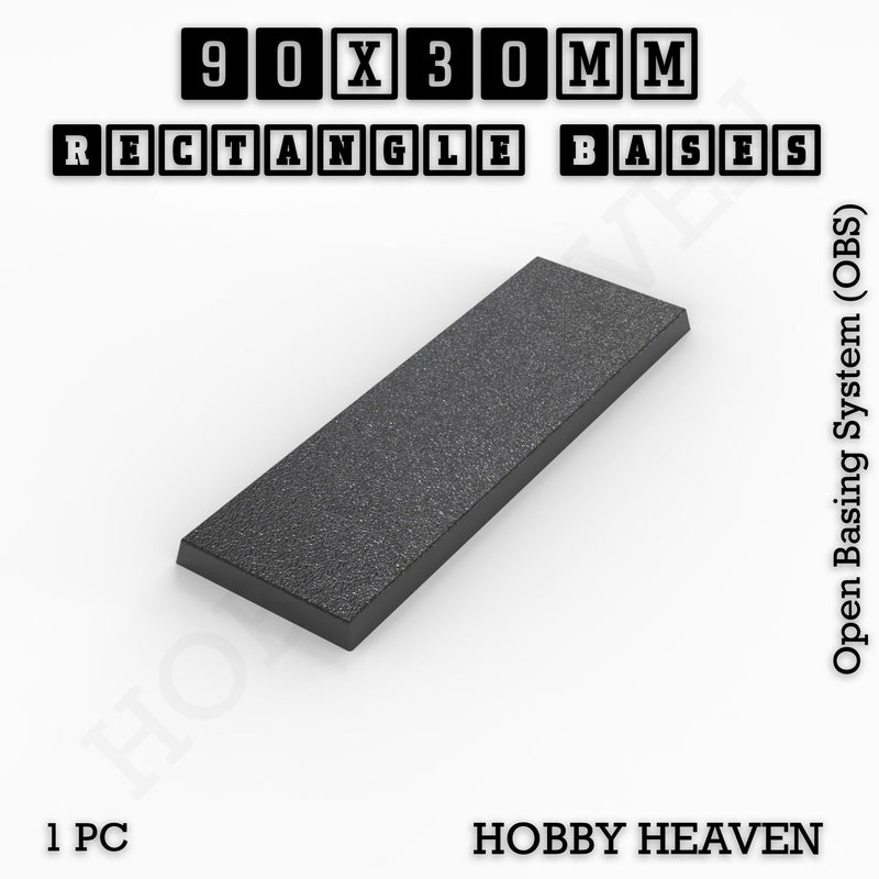 Rectangle Bases Range Sizes - 75x30mm to 125x40mm Medium Sizes 3d Print Full Range Tabletop Games