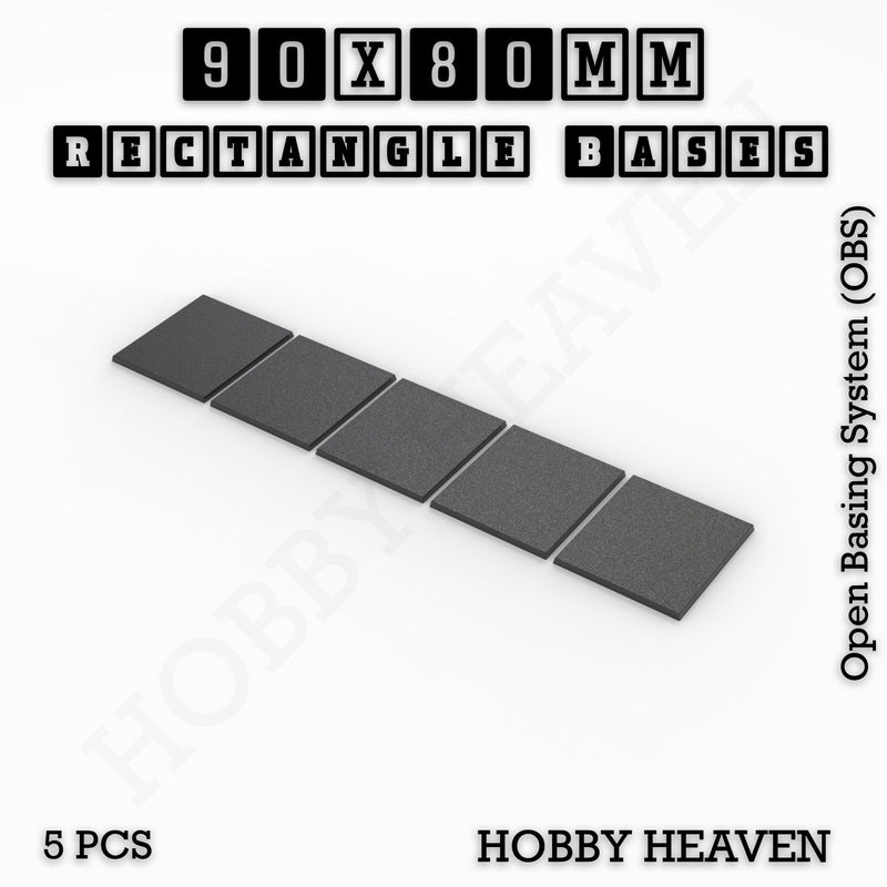 Rectangle Bases Range Sizes - 75x30mm to 125x40mm Medium Sizes 3d Print Full Range Tabletop Games