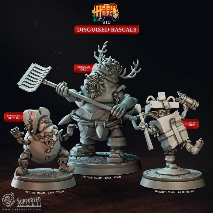 Disguised Rascals Miniatures | Holiday Horde | Fantasy Miniature | Cast n Play