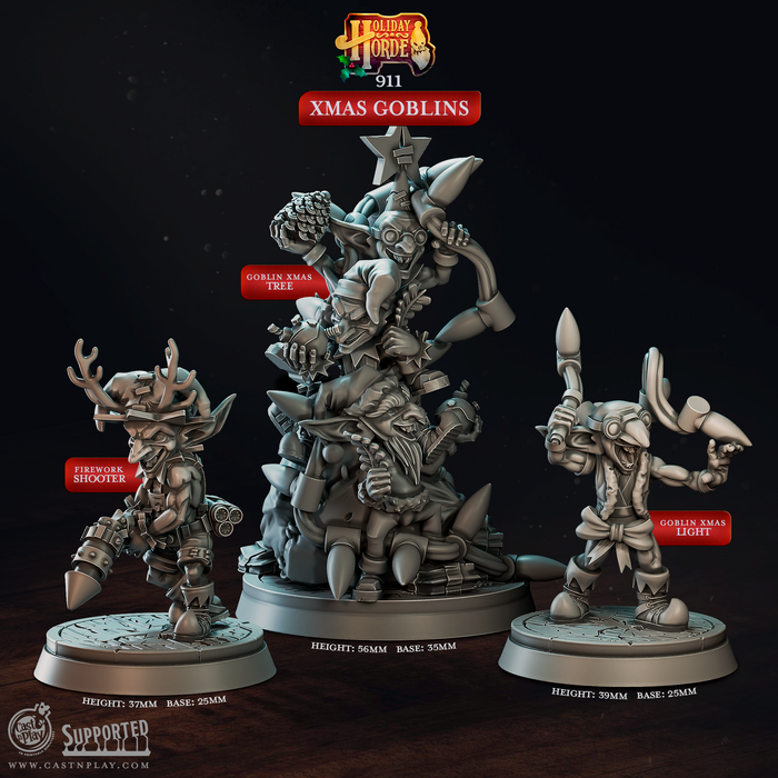 Xmas Goblin Miniatures | Holiday Horde | Fantasy Miniature | Cast n Play