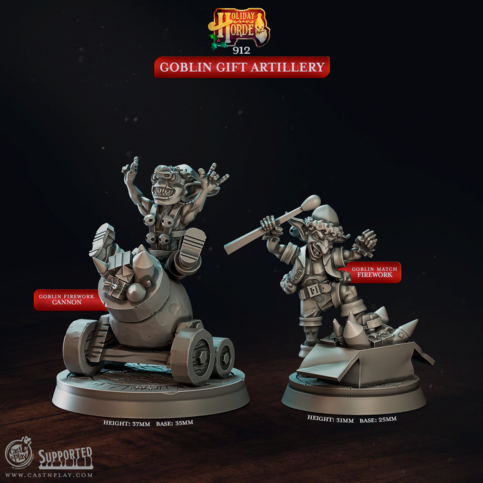 Goblin Gift Artillery Miniatures | Holiday Horde | Fantasy Miniature | Cast n Play