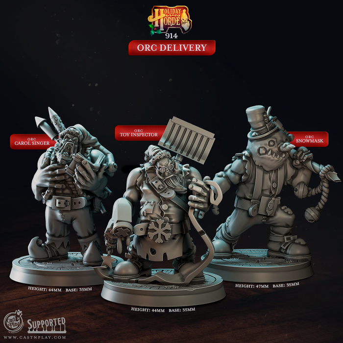 Orc Delivery Miniatures | Holiday Horde | Fantasy Miniature | Cast n Play