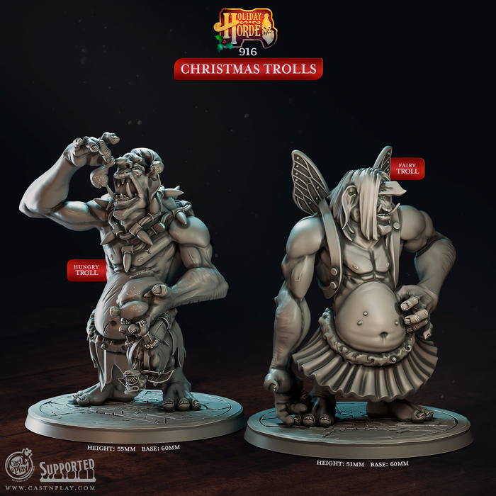 Christmas Troll Miniatures | Holiday Horde | Fantasy Miniature | Cast n Play