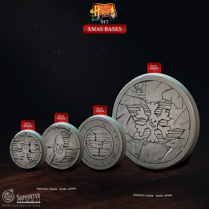 Bases Pack | Holiday Horde | Fantasy Miniature | Cast n Play